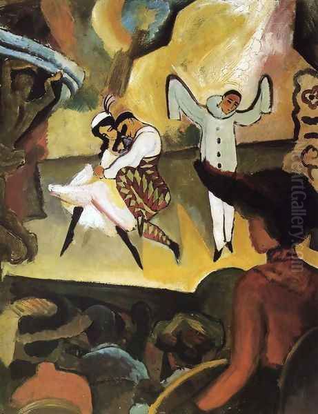 Russian Ballet I 1912 Oil Painting by August Macke