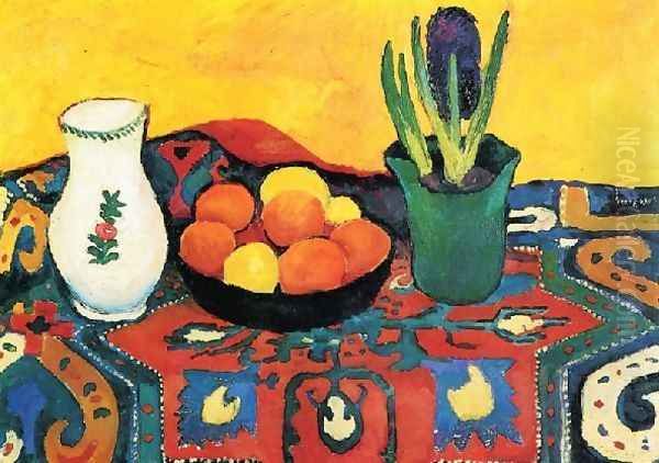 Style Life With Fruits Oil Painting by August Macke