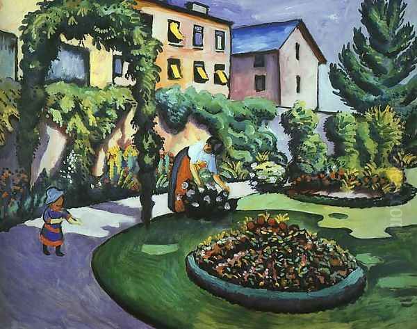 The Mackes' Garden at Bonn 1911 Oil Painting by August Macke