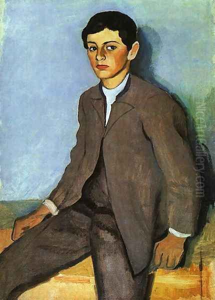 Farmboy from Tegernsee (Tegernseer Bauernjunge) 1910 Oil Painting by August Macke