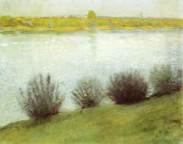 The Rhine near Herzel Oil Painting by August Macke