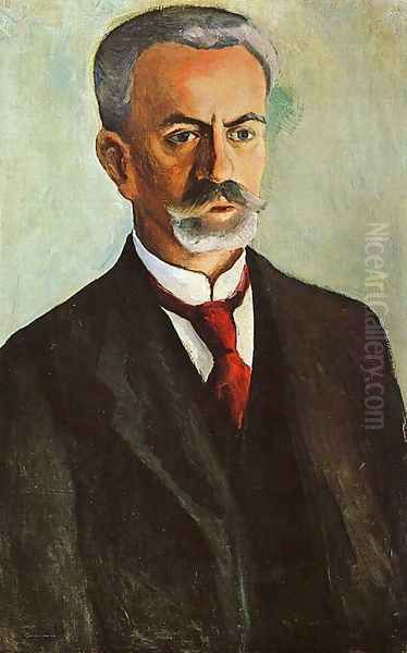 Portrait of Bernhard Koehler 1910 Oil Painting by August Macke