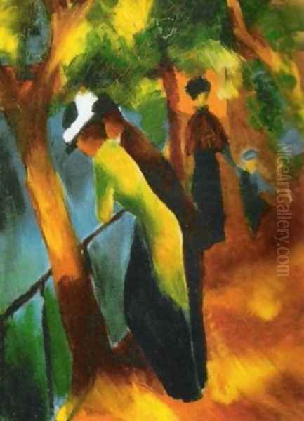 Sunny Road Oil Painting by August Macke