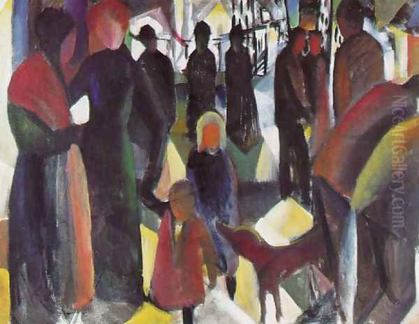 Farewell Oil Painting by August Macke