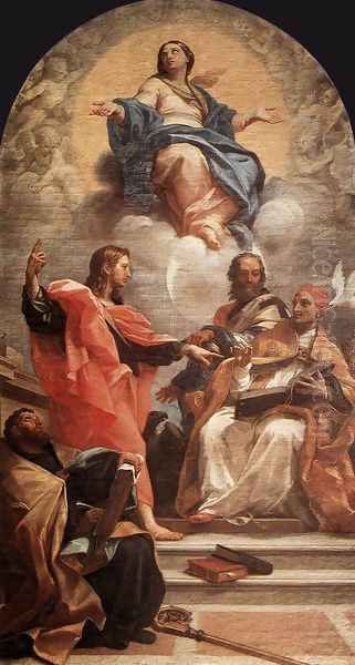 Assumption and the Doctors of the Church 1689 Oil Painting by Carlo Maratti