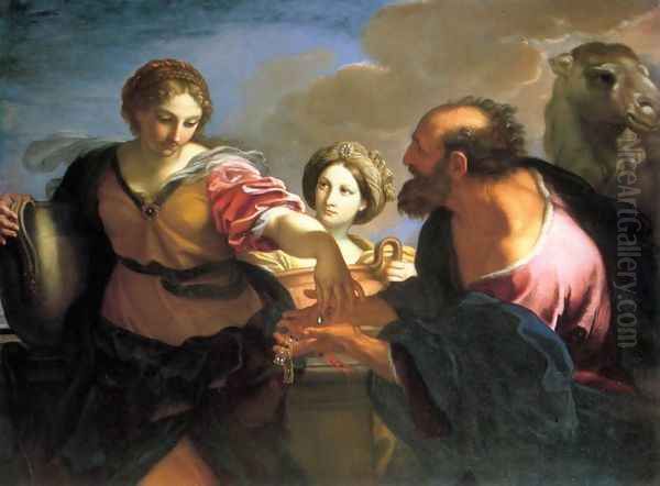 Rebecca and Eliezer at the Well Oil Painting by Carlo Maratti