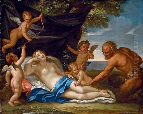 Jupiter and Antiope Oil Painting by Carlo Maratti