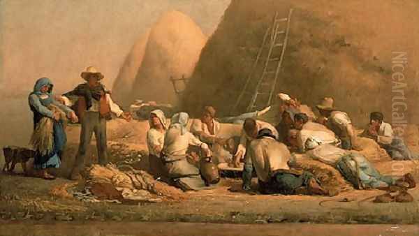 Harvesters Resting (or Ruth and Boaz) Oil Painting by Jean-Francois Millet