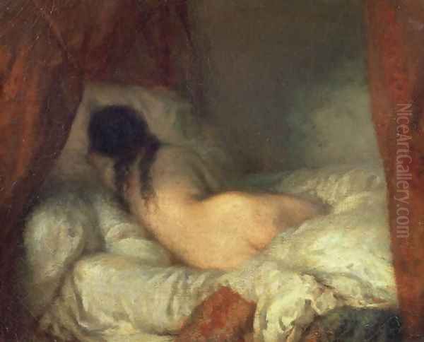 Reclining Female Nude, c.1844-45 Oil Painting by Jean-Francois Millet