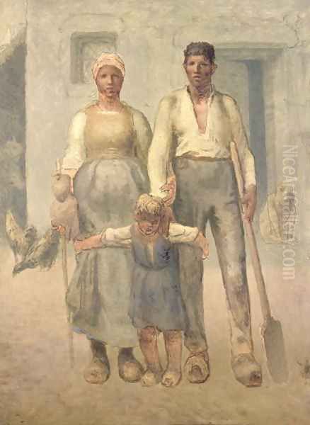 The Peasant Family, 1871-72 Oil Painting by Jean-Francois Millet