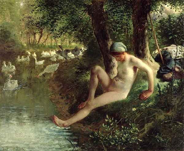 The Bather, 1863 Oil Painting by Jean-Francois Millet