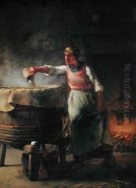 The Boiler, 1853-54 Oil Painting by Jean-Francois Millet