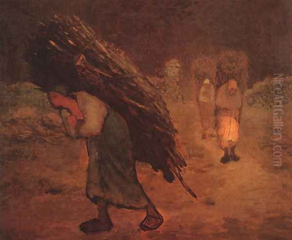 Faggot Carriers Oil Painting by Jean-Francois Millet