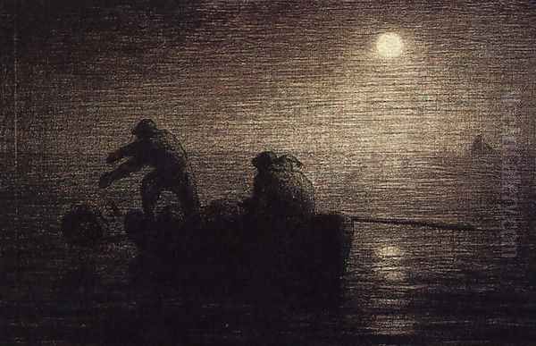 Fishermen Oil Painting by Jean-Francois Millet