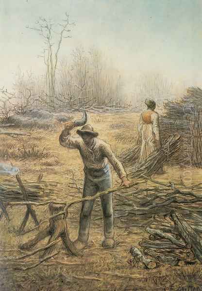 Bucheron Preparant Des Fagots Oil Painting by Jean-Francois Millet