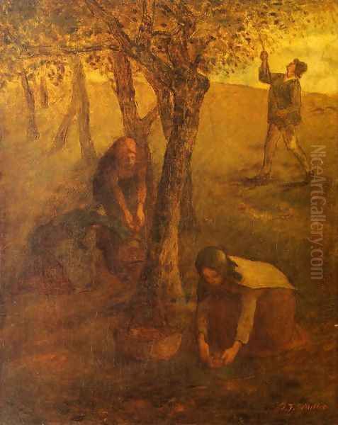 Gathering Apples Oil Painting by Jean-Francois Millet