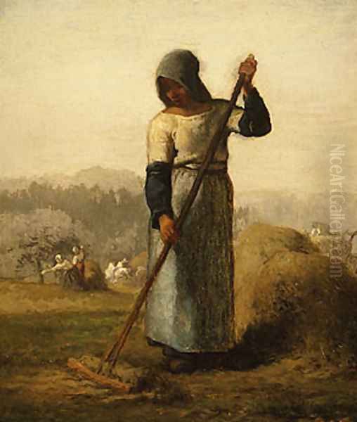 Woman With A Rake Oil Painting by Jean-Francois Millet