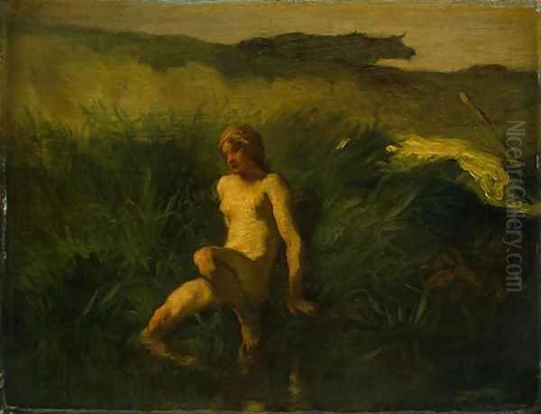 The Bather Oil Painting by Jean-Francois Millet