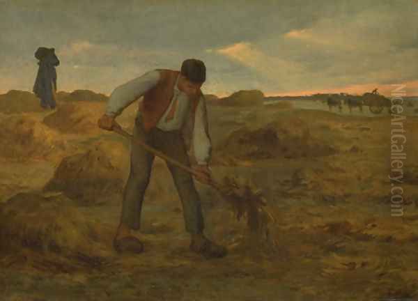 Peasand Spreading Manure Oil Painting by Jean-Francois Millet