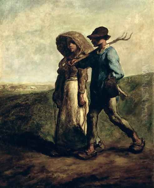 Going to Work, c.1850-51 Oil Painting by Jean-Francois Millet