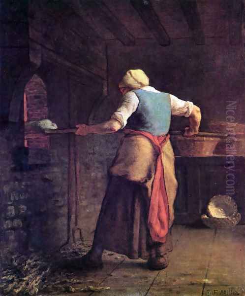 Frau beim Brotbacken Oil Painting by Jean-Francois Millet