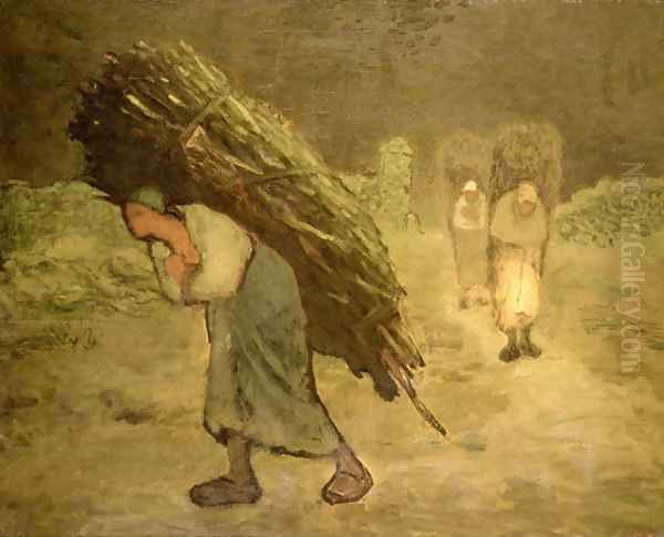 Winter- The Faggot Gatherers, 1868-75 Oil Painting by Jean-Francois Millet