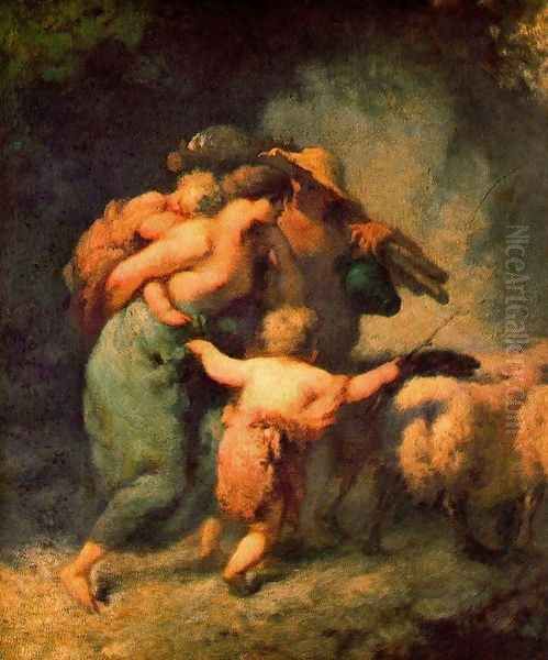 The return of the herd Oil Painting by Jean-Francois Millet