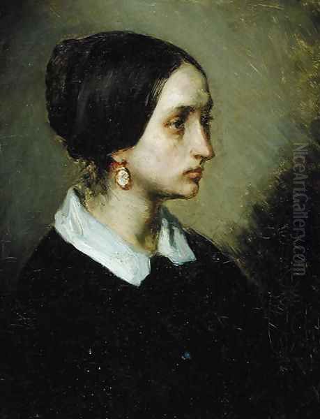 Portrait of Madame Ono, 1844 Oil Painting by Jean-Francois Millet