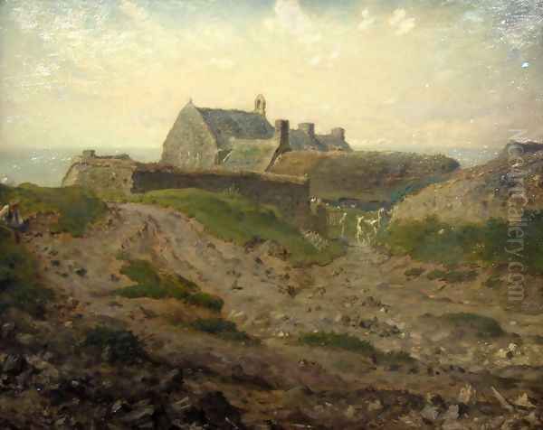 Priory at Vauville, Normandy Oil Painting by Jean-Francois Millet