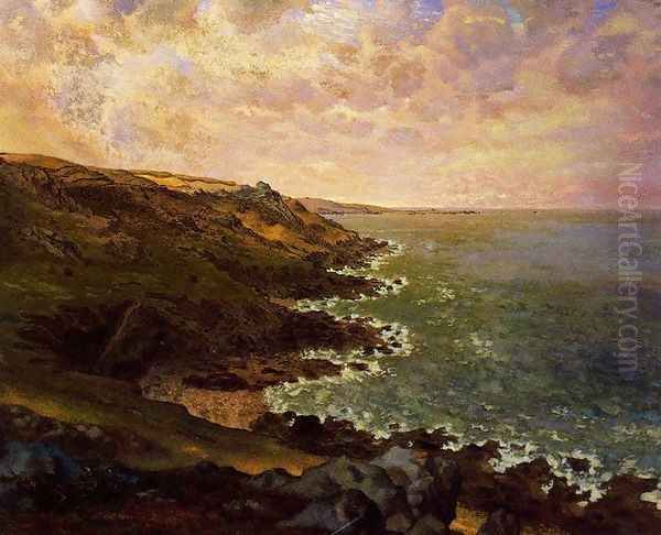 The Cliffs of Greville (LEs Falaises de Gréville) Oil Painting by Jean-Francois Millet