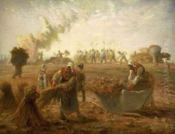 Buckwheat Harvest Summer Oil Painting by Jean-Francois Millet