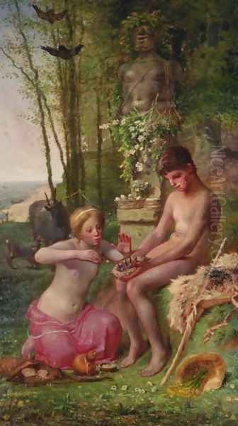 Spring (Daphnis and Chloë) Oil Painting by Jean-Francois Millet