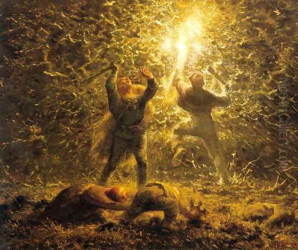 Hunting Birds at Night Oil Painting by Jean-Francois Millet