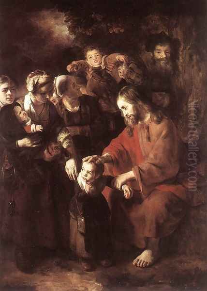 Christ Blessing the Children 1652-53 Oil Painting by Nicolaes Maes