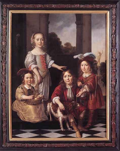 Portrait of Four Children 1657 Oil Painting by Nicolaes Maes