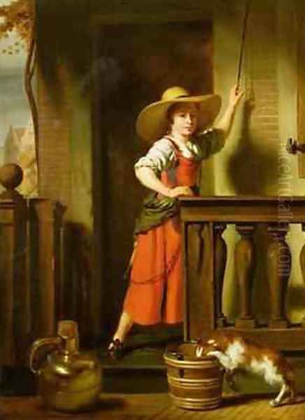 A Woman Selling Milk 2 Oil Painting by Nicolaes Maes