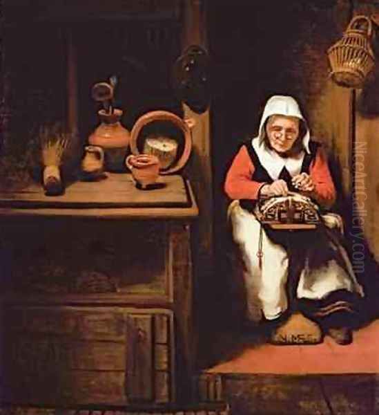 The Lacemaker Oil Painting by Nicolaes Maes