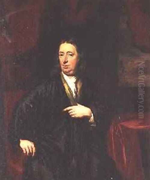 Portrait of a gentleman in a black dressing gown Oil Painting by Nicolaes Maes