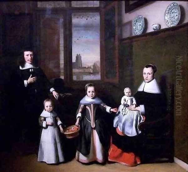 Interior with a Dordrecht Family Oil Painting by Nicolaes Maes