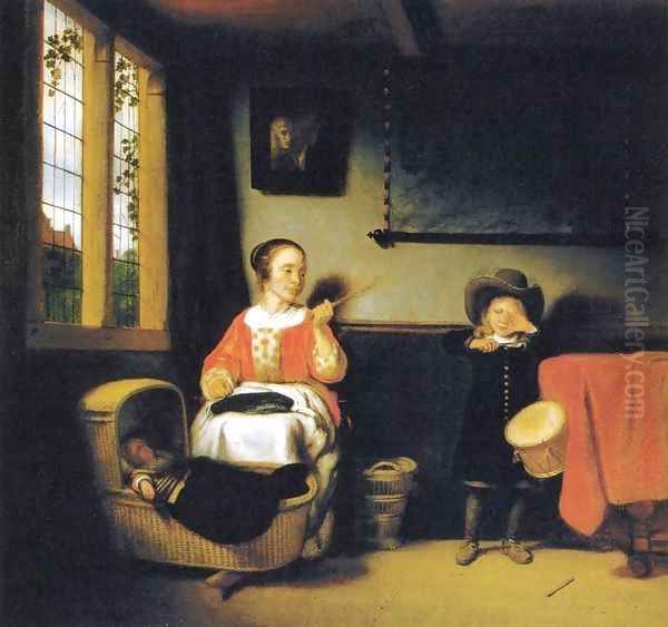 The Naughty Drummer Boy Oil Painting by Nicolaes Maes