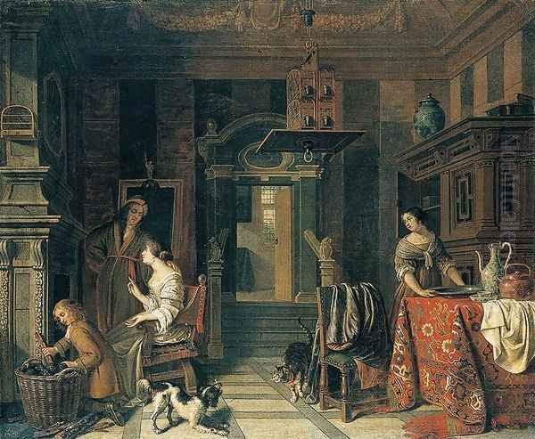 Interior of a Townhouse Oil Painting by Cornelis De Man