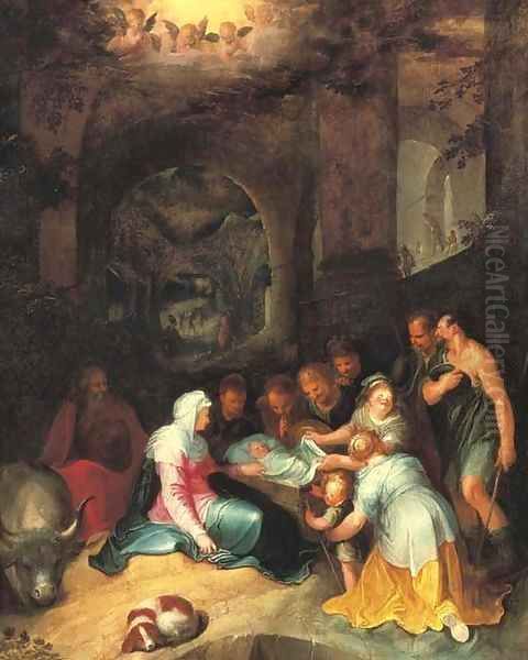 The Adoration of the Shepherds Oil Painting by Karel Van Mander