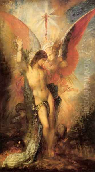 Saint Sebastian and the Angel Oil Painting by Gustave Moreau