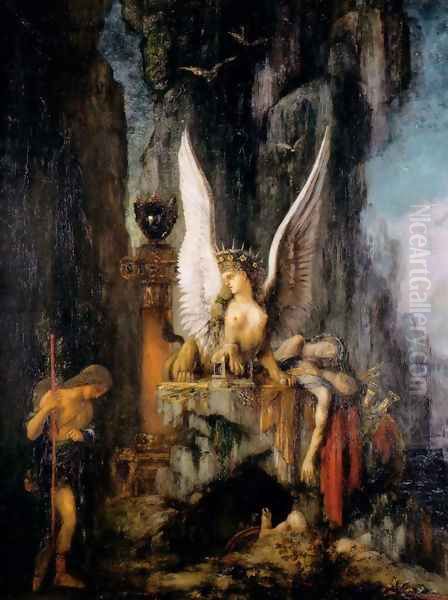 Oedipus The Wayfarer Oil Painting by Gustave Moreau