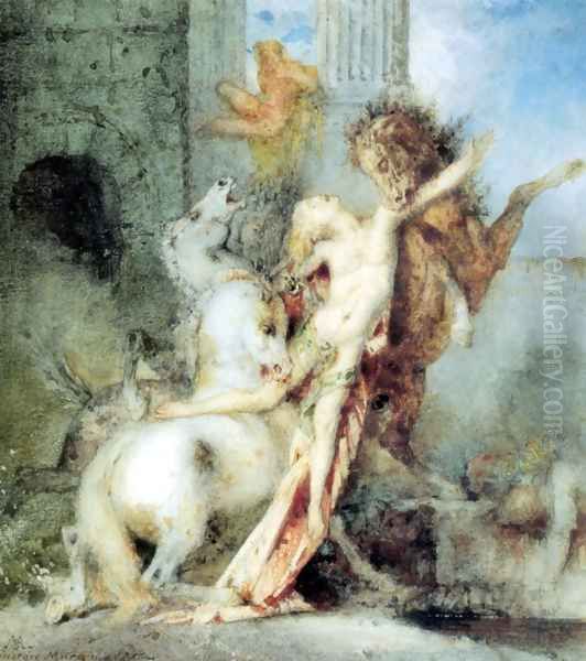 Diomedes Devoured by his Horses I Oil Painting by Gustave Moreau