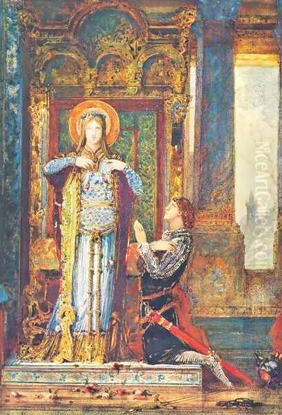 St Elizabeth of Hungary or The Miracle of the Roses Oil Painting by Gustave Moreau