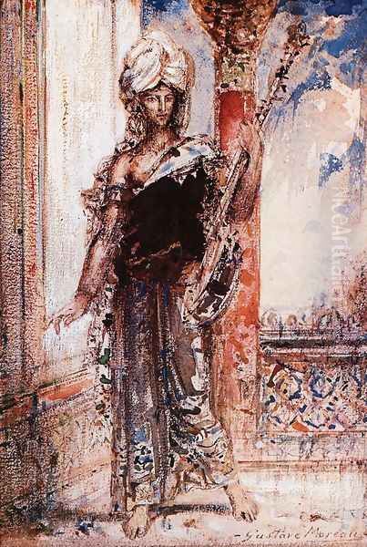 An Arabian Singer Oil Painting by Gustave Moreau