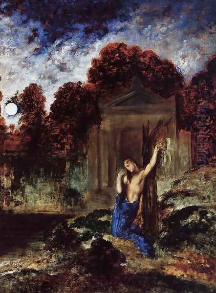 Orpheus at the Tomb of Eurydice Oil Painting by Gustave Moreau