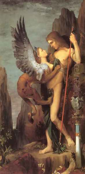 Oedipus and the Sphinx 1864 Oil Painting by Gustave Moreau