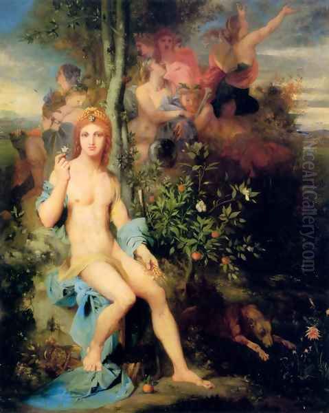 Apollo and the Nine Muses Oil Painting by Gustave Moreau